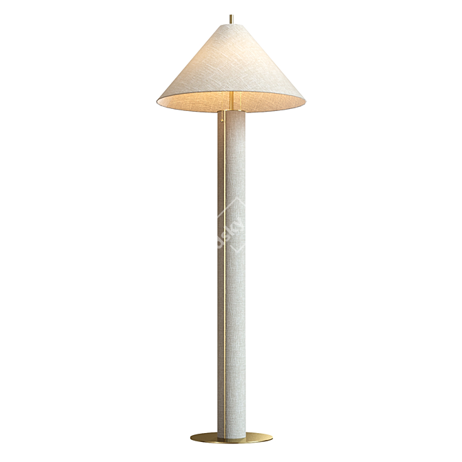 Elegant Remi Natural Linen Lamp 3D model image 4