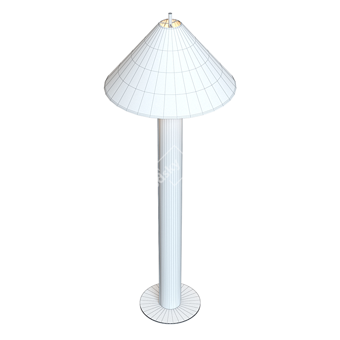 Elegant Remi Natural Linen Lamp 3D model image 6