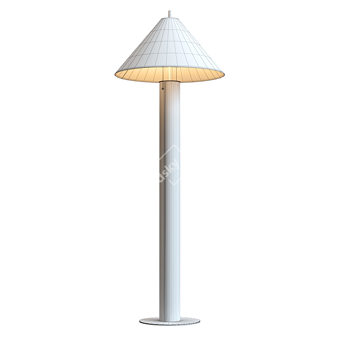 Elegant Remi Natural Linen Lamp 3D model image 7