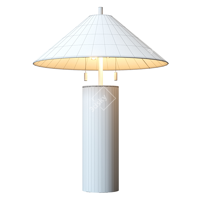 Artistic End Grain Wood Table Lamp 3D model image 7