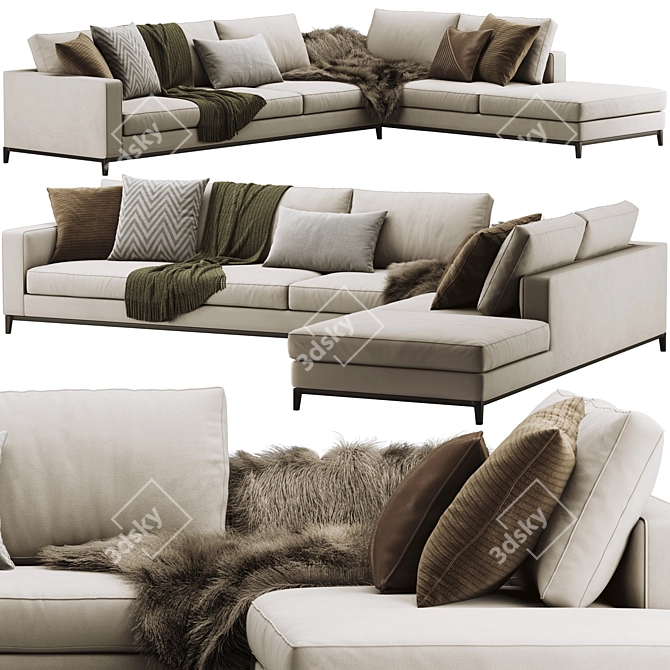 Modern Minotti Andersen Sofa: Stylish & Comfortable 3D model image 1