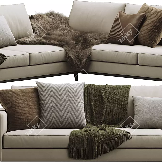 Modern Minotti Andersen Sofa: Stylish & Comfortable 3D model image 2