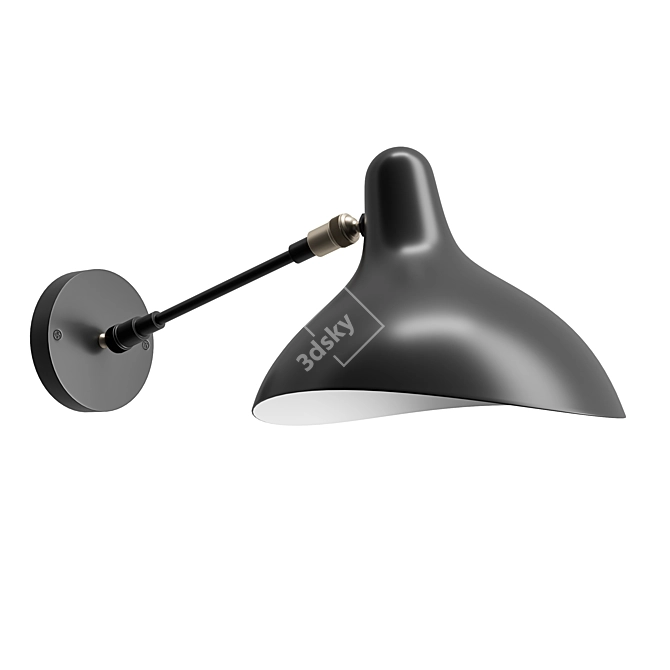 DCW Mantis BS5 Wall Lamp: Modern and Adjustable Lighting 3D model image 1