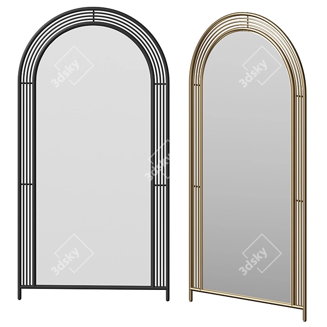 Gothic Curved Floor Mirror 3D model image 1