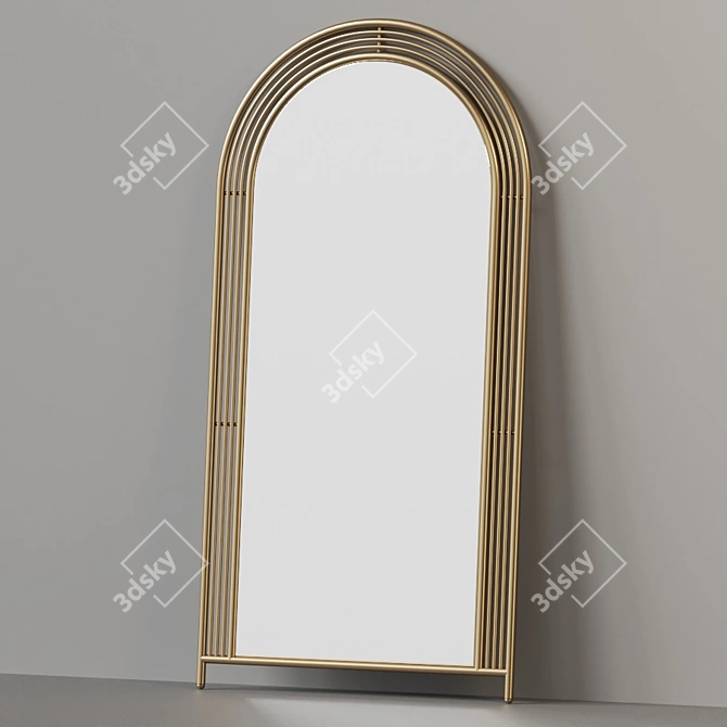 Gothic Curved Floor Mirror 3D model image 3