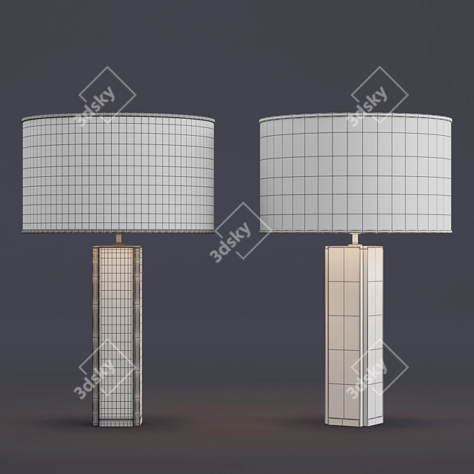 Refined Crystal Tower Table Lamp 3D model image 4