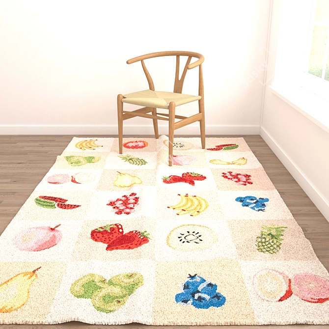 Versatile Rug Set: 6 Variations for Different Angles 3D model image 2