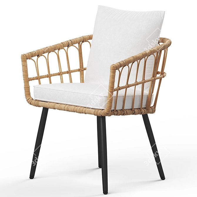 Aliyah Rattan Armchair - Stylish and Comfortable 3D model image 3