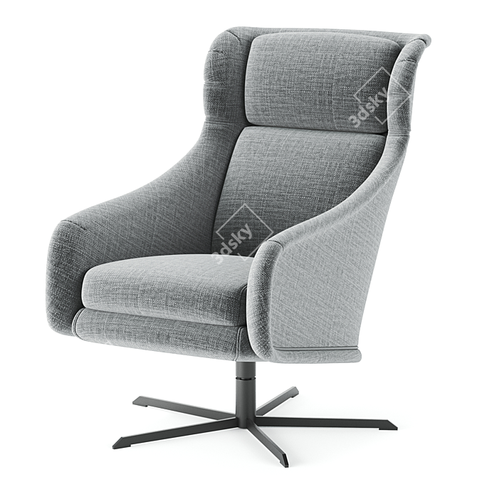 Elegant Nara Swivel Chair 3D model image 1