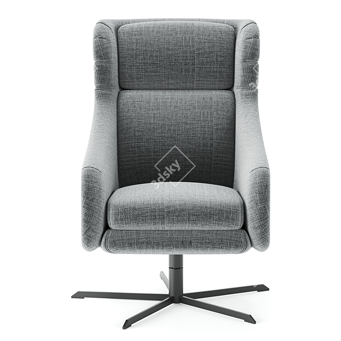 Elegant Nara Swivel Chair 3D model image 2