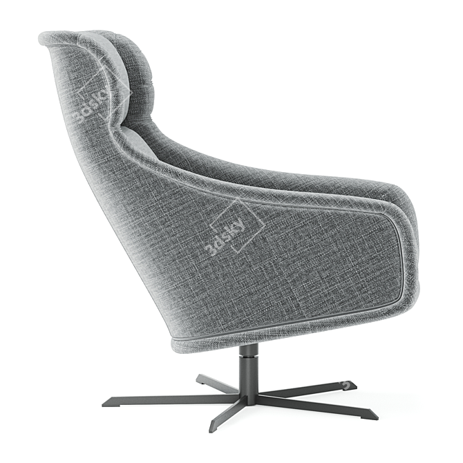 Elegant Nara Swivel Chair 3D model image 3