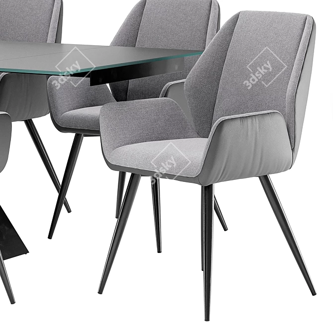 Matilda Dining Chair & Alai Table - Elegant & Functional Set 3D model image 4