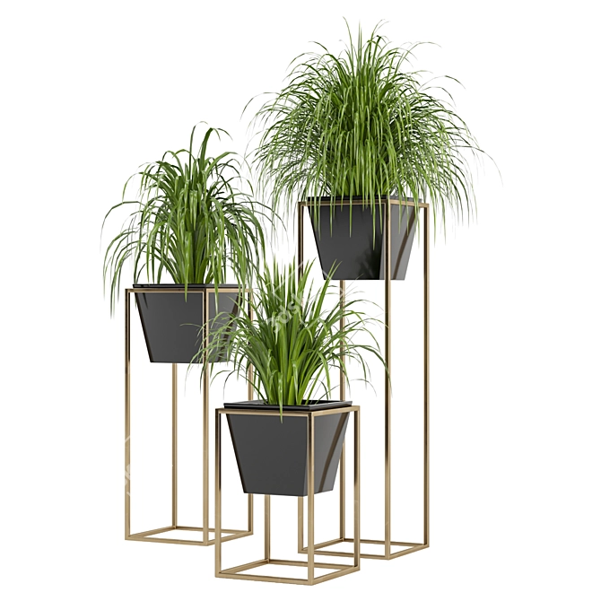 Modern Indoor Plants: Ferm Living Bau Pot Set 3D model image 5
