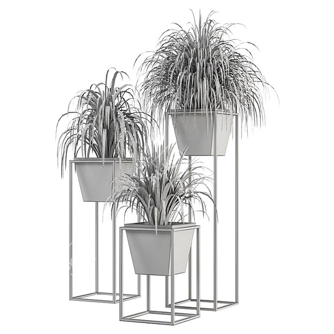 Modern Indoor Plants: Ferm Living Bau Pot Set 3D model image 6