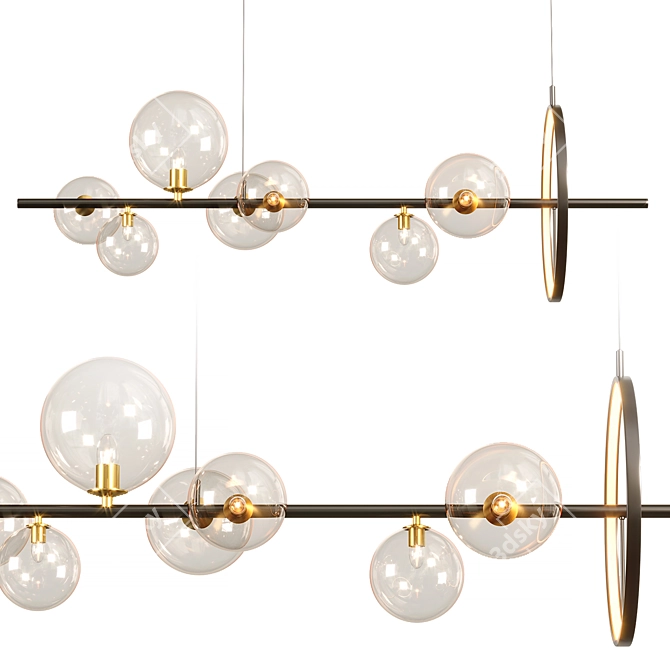 Elegant Iona-L Design Chandelier 3D model image 1