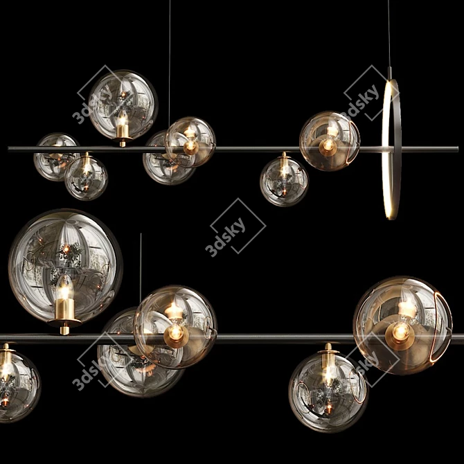 Elegant Iona-L Design Chandelier 3D model image 2