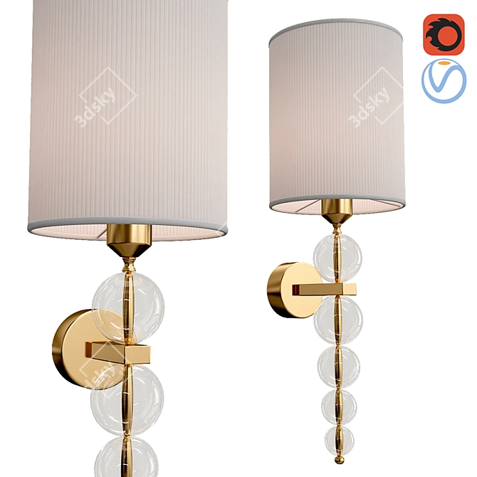 Elegant Crystal Sconce Lamp 3D model image 1