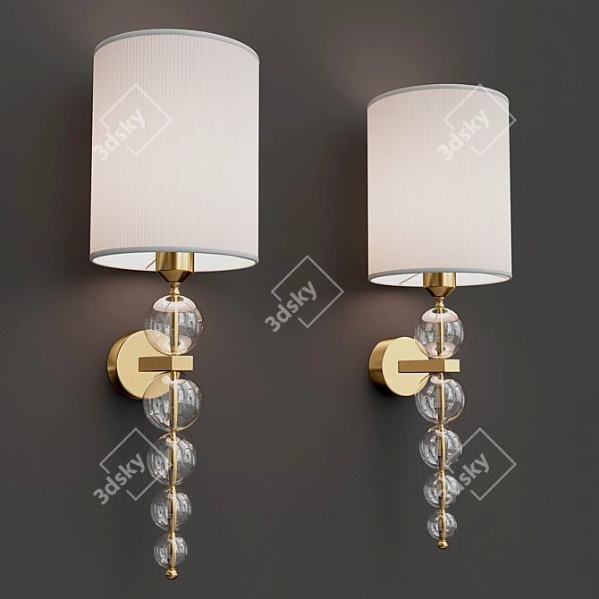 Elegant Crystal Sconce Lamp 3D model image 2