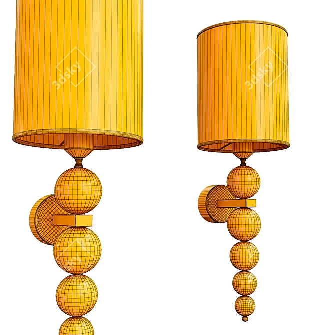 Elegant Crystal Sconce Lamp 3D model image 3