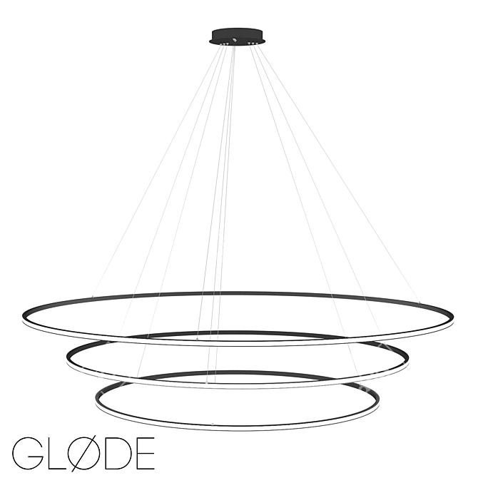 Title: GLODE Triple Inverse Pendant: Sleek Metal Design 3D model image 1