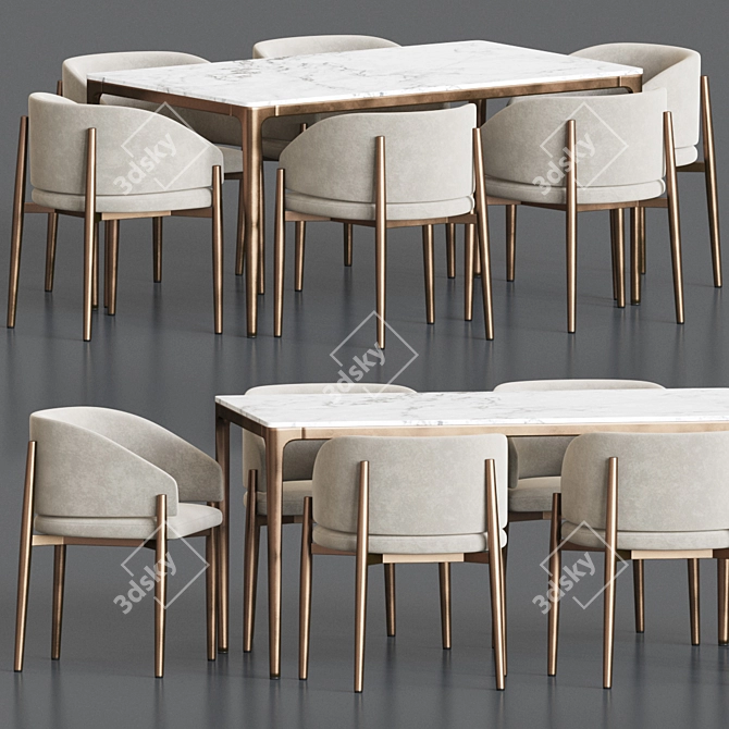 Frank Canto Table Dining Set 3D model image 1