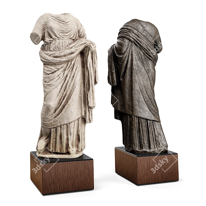 Elegant Athena Statue: Handcrafted Marvel 3D model image 1