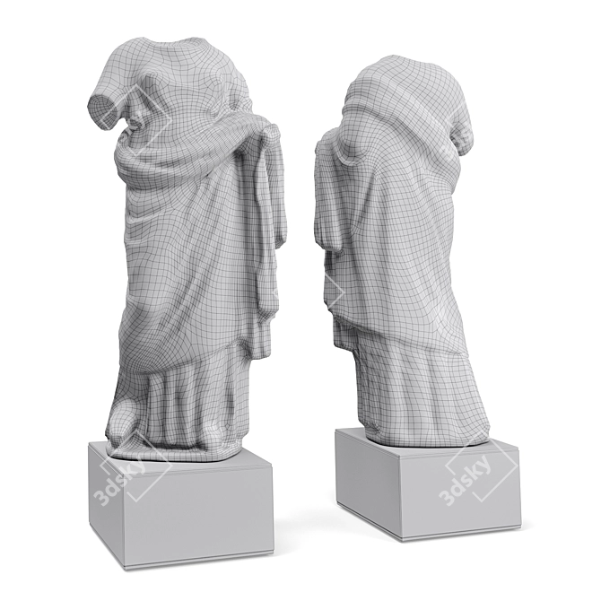 Elegant Athena Statue: Handcrafted Marvel 3D model image 4