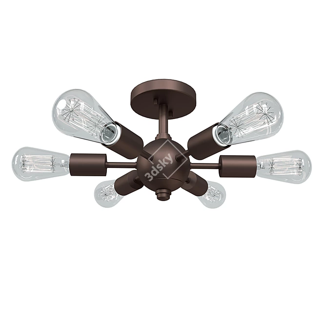 Elegant Oil-Rubbed Bronze Ceiling Light 3D model image 1