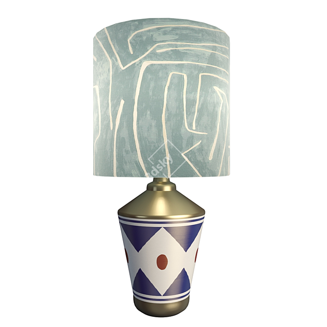 Elegant Brass Table Lamp 3D model image 1