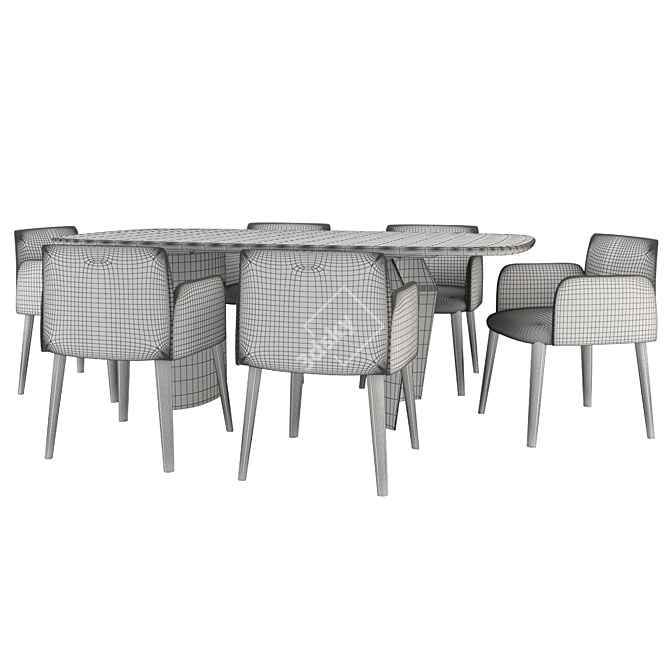 Modern and Stylish Chair & Table 3D model image 3