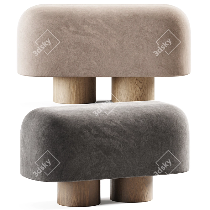 Cozy Horse-inspired Pouf 3D model image 1