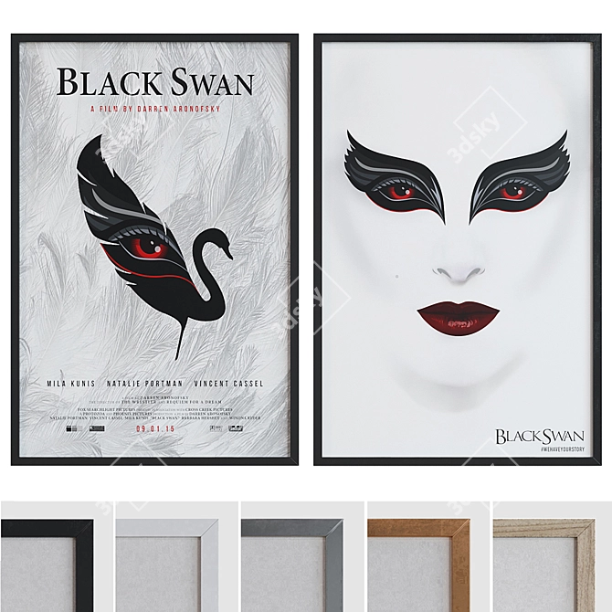 Black Swan Movie Poster Frame Set 3D model image 1