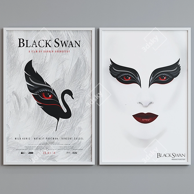 Black Swan Movie Poster Frame Set 3D model image 2