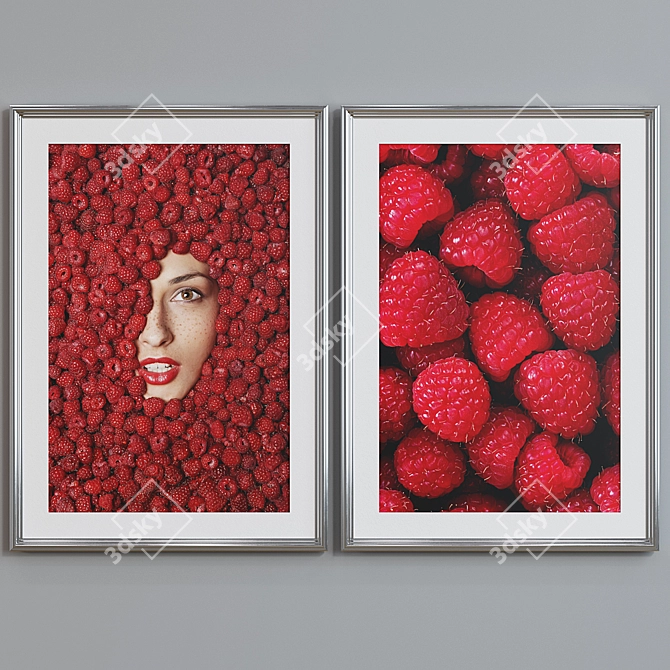 Modern Berry Frame Set 3D model image 4
