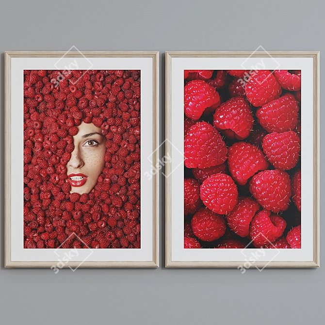 Modern Berry Frame Set 3D model image 5