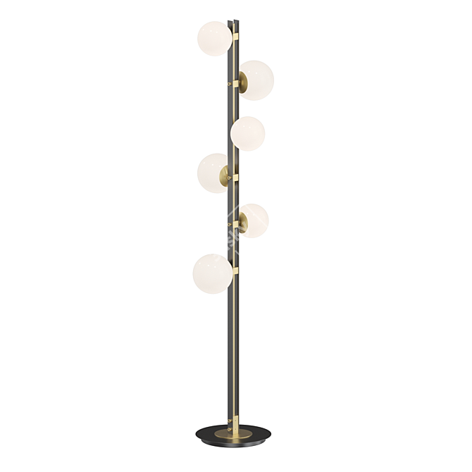 Elegant Glass Ball Floor Lamp 3D model image 2