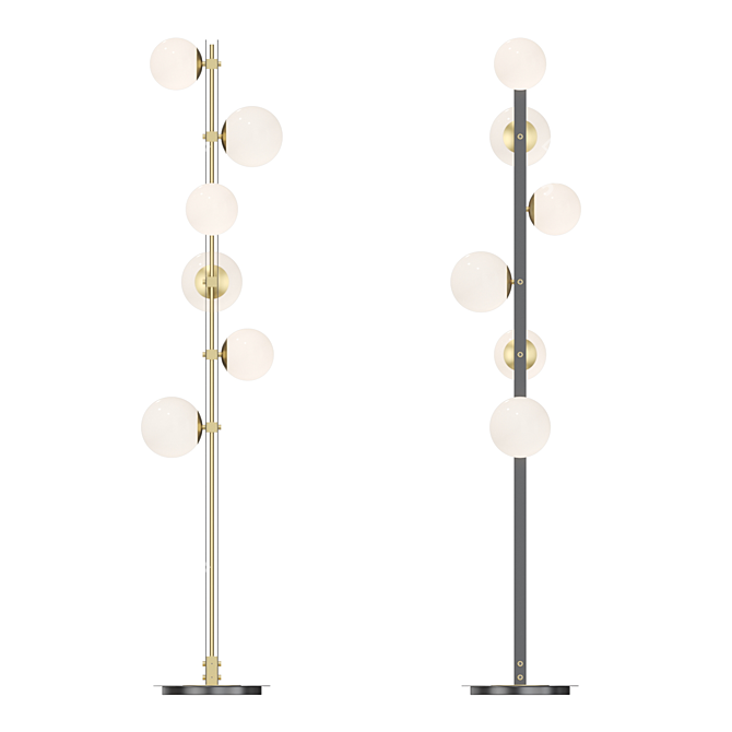 Elegant Glass Ball Floor Lamp 3D model image 3