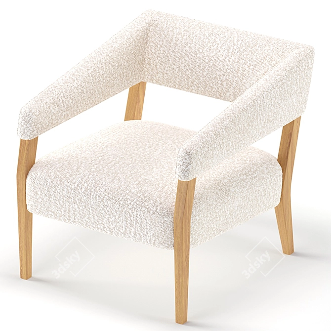 Sleek Angle Arm Club Chair 3D model image 6