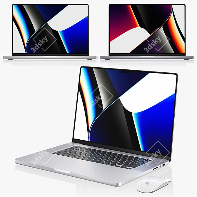 Sleek and Powerful: Apple MacBook Pro 16" 2021 3D model image 1