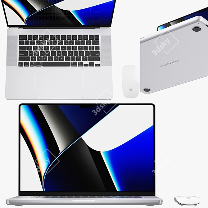 Sleek and Powerful: Apple MacBook Pro 16" 2021 3D model image 2