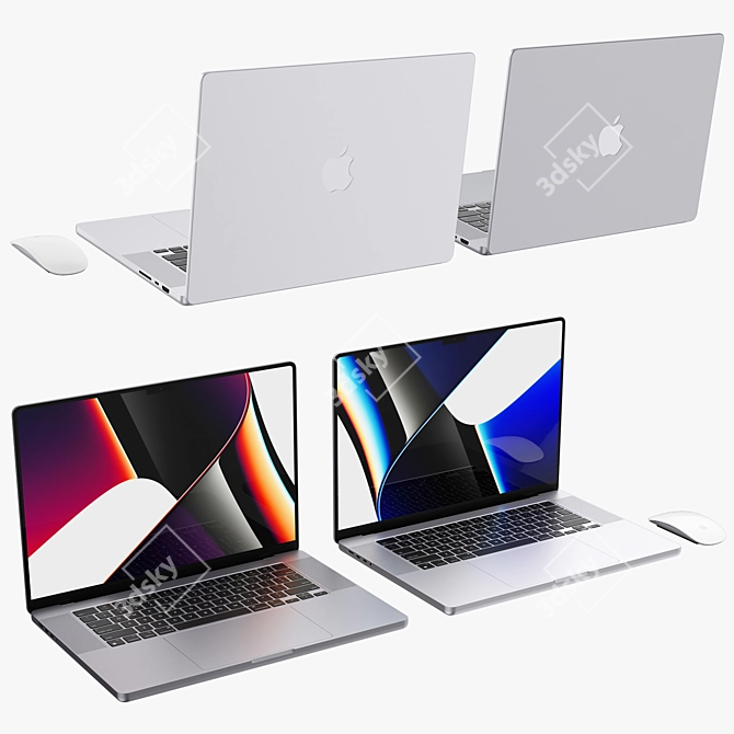 Sleek and Powerful: Apple MacBook Pro 16" 2021 3D model image 6
