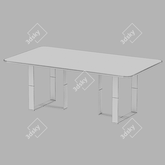 Carey Wooden Kors Dining Table 3D model image 3