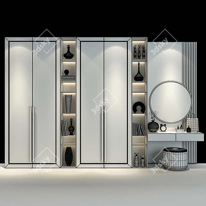 Hallway Cabinet Set | Customizable Modern Furniture 3D model image 2