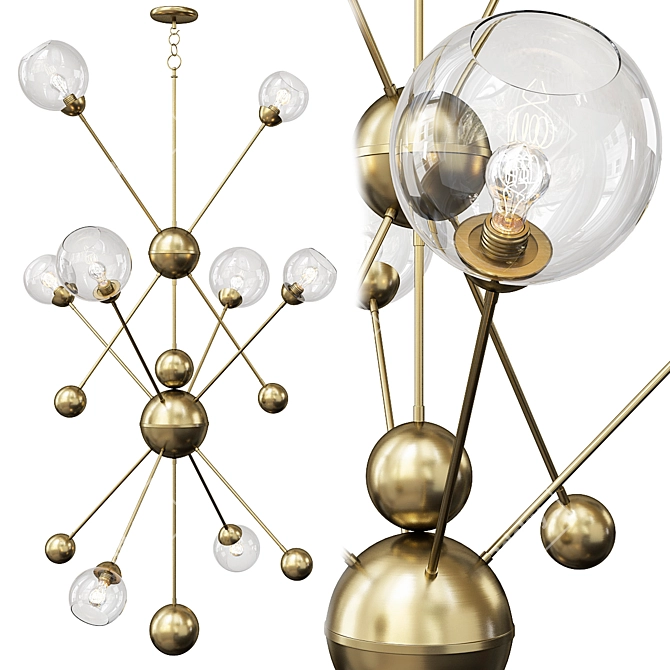 Cosmos XL Pendant Light - 8-Light Sputnik Style 3D model image 1