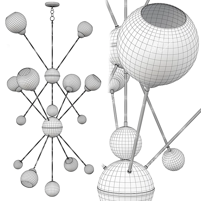 Cosmos XL Pendant Light - 8-Light Sputnik Style 3D model image 2