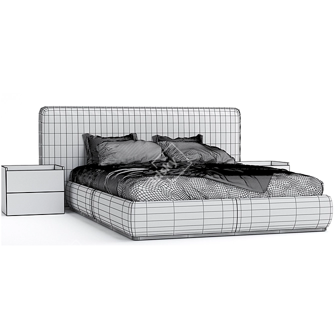 Sleek and Stylish Douglas Bed 3D model image 3