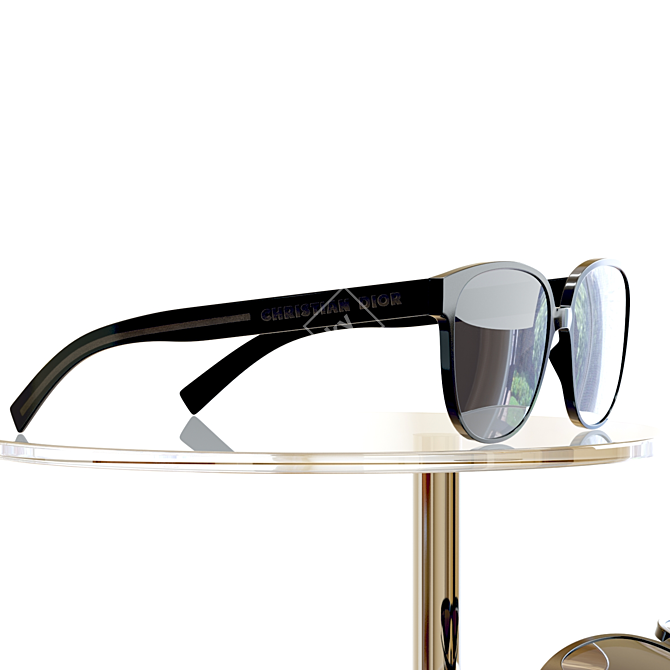 Dior Flag 1 Black Sunglasses: Stylish Store Display 3D model image 4