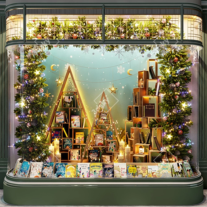 New Year Bookstore Showcase: Festive Reading Delights 3D model image 1