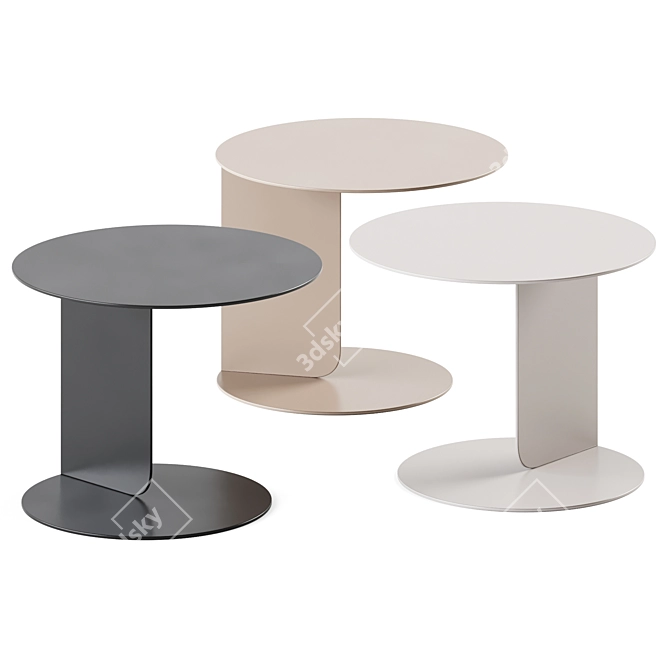 Elegant Round Black Coffee Table 3D model image 1