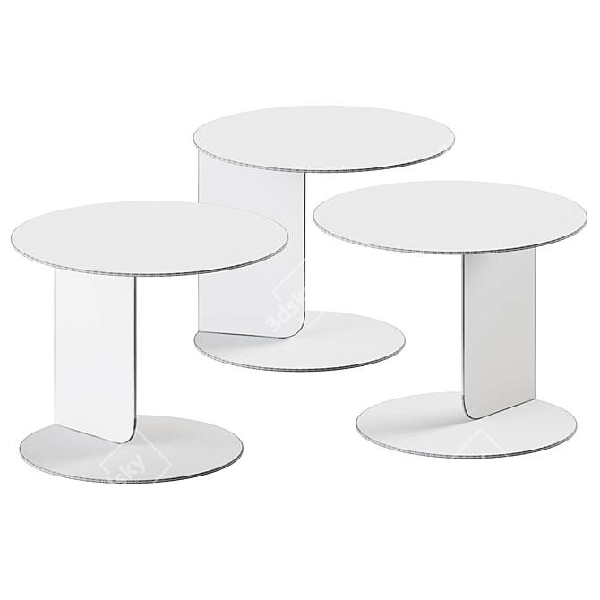 Elegant Round Black Coffee Table 3D model image 2